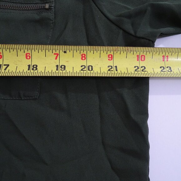 Wishful Park Green Popover Blouse Women Size XL Polyester Roll Tab Sleeve Pocket - Picture 7 of 10